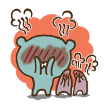 blue bear and ghost is cute stickers sticker #3252074