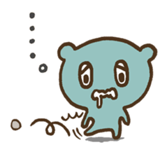 blue bear and ghost is cute stickers sticker #3252090