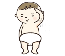 A boy wearing a diaper sticker #3254634