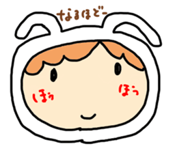 Cute girl and animals by haseko sticker #3254825