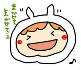 Cute girl and animals by haseko sticker #3254828