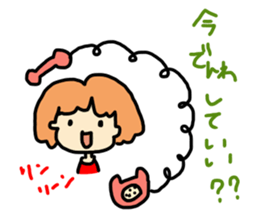 Cute girl and animals by haseko sticker #3254832