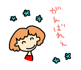 Cute girl and animals by haseko sticker #3254841