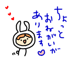 Cute girl and animals by haseko sticker #3254845