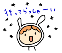 Cute girl and animals by haseko sticker #3254848