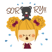 Basic! Girl face sticker sticker #3257820