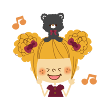 Basic! Girl face sticker sticker #3257829