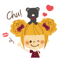 Basic! Girl face sticker sticker #3257838