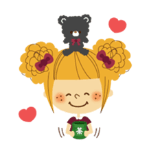 Basic! Girl face sticker sticker #3257839