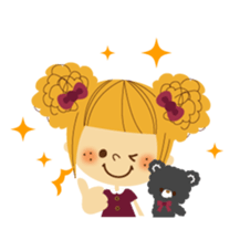 Basic! Girl face sticker sticker #3257843