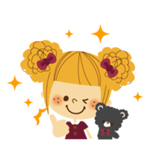 Basic! Girl face sticker sticker #3257843