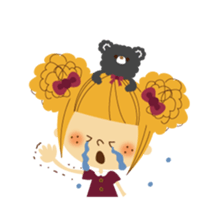 Basic! Girl face sticker sticker #3257845