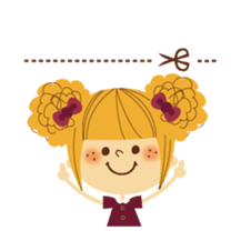 Basic! Girl face sticker sticker #3257846