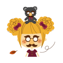 Basic! Girl face sticker sticker #3257849