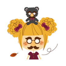 Basic! Girl face sticker sticker #3257849