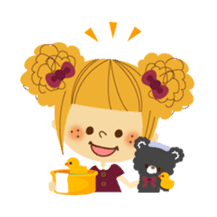 Basic! Girl face sticker sticker #3257851