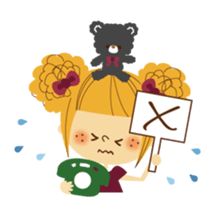 Basic! Girl face sticker sticker #3257852