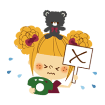 Basic! Girl face sticker sticker #3257852