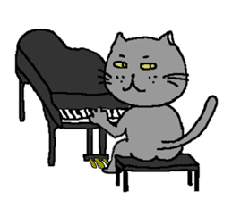 The Tamuras' cat (For musicians) sticker #3259042