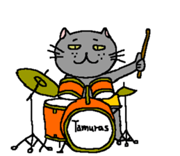The Tamuras' cat (For musicians) sticker #3259045