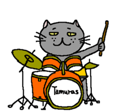 The Tamuras' cat (For musicians) sticker #3259045