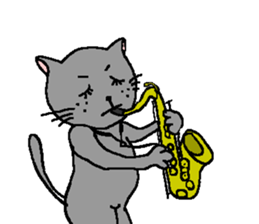 The Tamuras' cat (For musicians) sticker #3259046