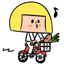 Yellow pickle Girl sticker #3259060