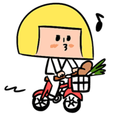 Yellow pickle Girl sticker #3259060