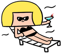 Yellow pickle Girl sticker #3259066