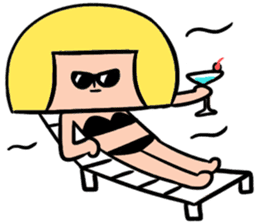 Yellow pickle Girl sticker #3259066