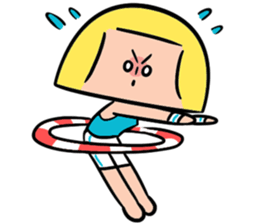 Yellow pickle Girl sticker #3259070