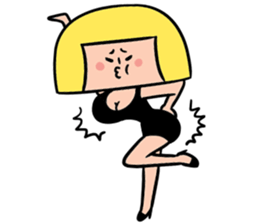 Yellow pickle Girl sticker #3259072