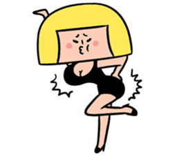 Yellow pickle Girl sticker #3259072