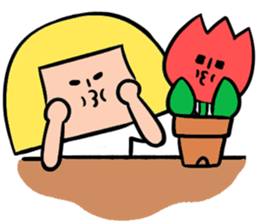 Yellow pickle Girl sticker #3259075