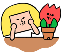 Yellow pickle Girl sticker #3259075