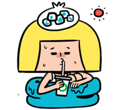 Yellow pickle Girl sticker #3259076