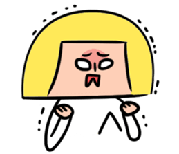 Yellow pickle Girl sticker #3259077