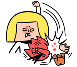 Yellow pickle Girl sticker #3259079