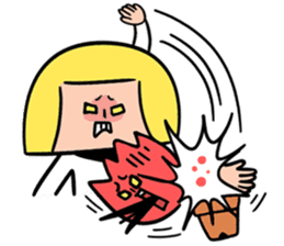 Yellow pickle Girl sticker #3259079