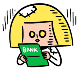 Yellow pickle Girl sticker #3259080