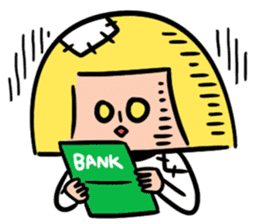 Yellow pickle Girl sticker #3259080