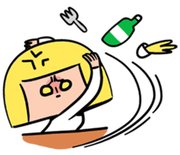 Yellow pickle Girl sticker #3259082