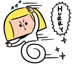 Yellow pickle Girl sticker #3259085