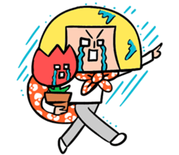 Yellow pickle Girl sticker #3259088