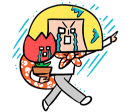 Yellow pickle Girl sticker #3259088