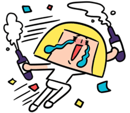 Yellow pickle Girl sticker #3259090