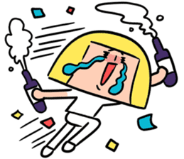 Yellow pickle Girl sticker #3259090