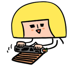 Yellow pickle Girl sticker #3259092