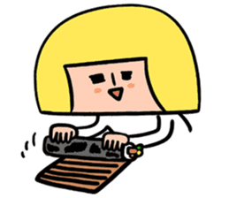 Yellow pickle Girl sticker #3259092