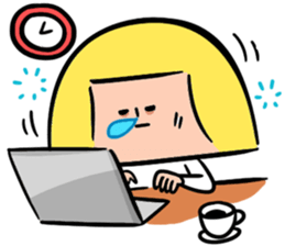 Yellow pickle Girl sticker #3259093